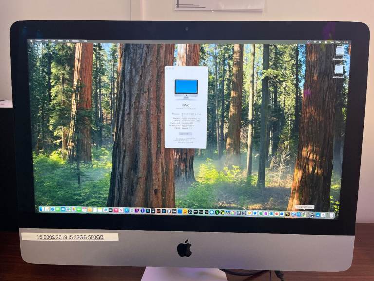 Apple iMac Six Core i5 3GHz 21.5" 4K 32gb Ram 512gb SSD Adobe Premiere Davinci Resolve Final Cut Pro
