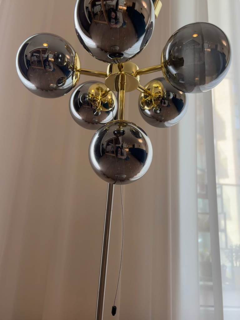 Modern Brass & Smoked Glass Ceiling Light – £60 (Bought from MADE