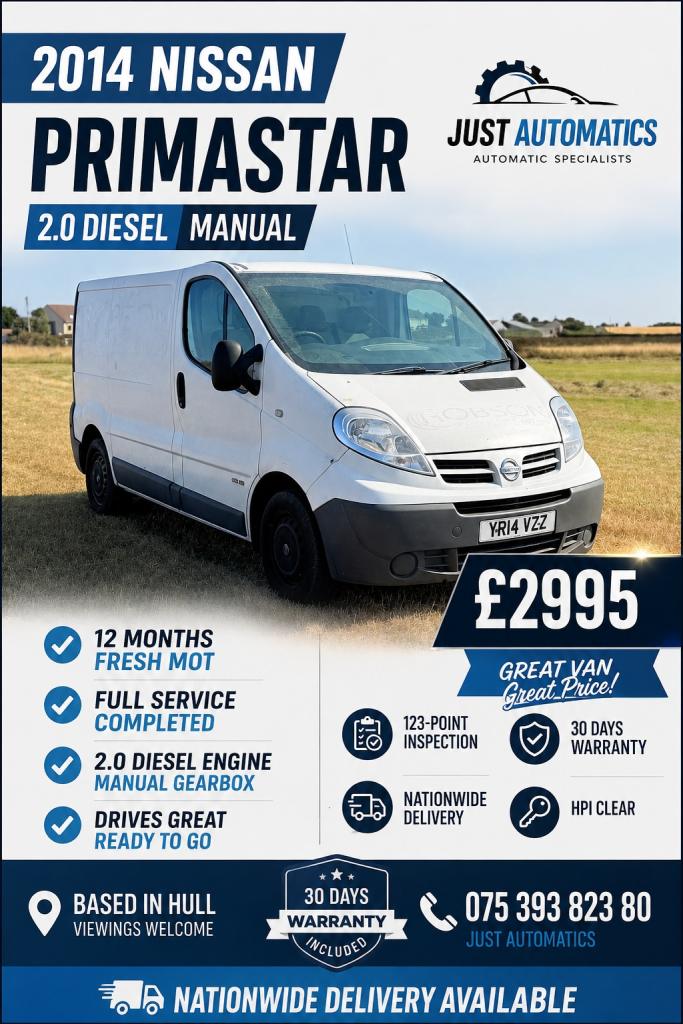 2014 Nissan Primastar 2.0 dCi SE Van 115ps PANEL VAN Diesel Manual