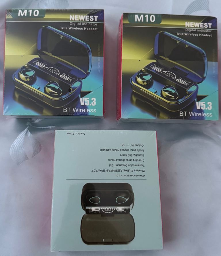 M10 BT Wireless Earbuds V5.3 – Brand New