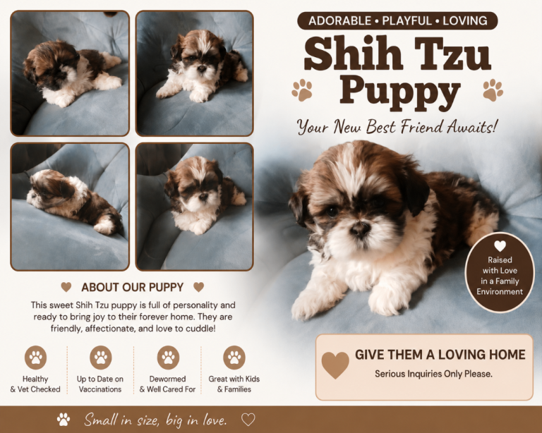 Adorable Shih Tzu Puppies ready for a new home