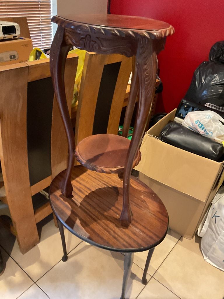 Vintage Wooden Plant Stand / Side Table – Good Condition