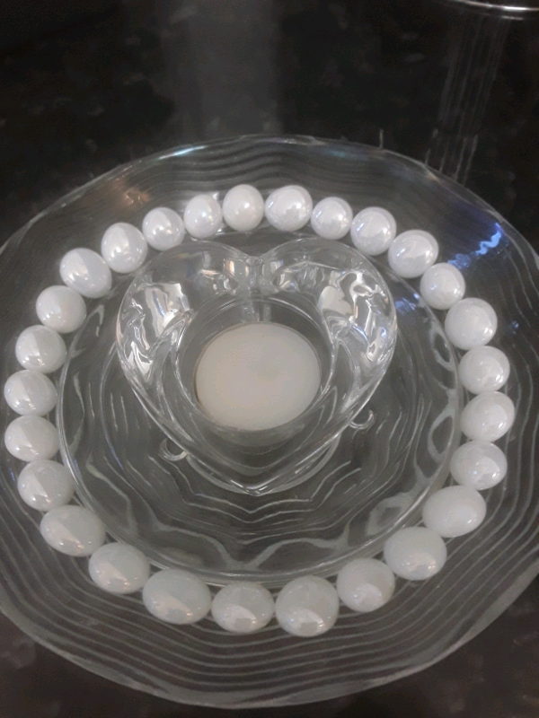 TEA-LIGHT HEART CENTREPIECE (OWN CREATION)