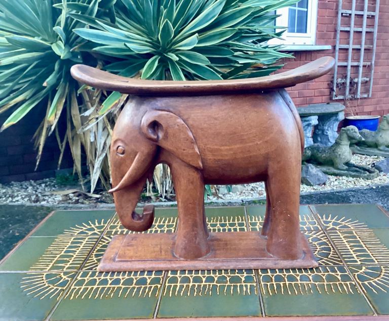 Antique Ashanti Elephant Stool from Ghana, West Africa 