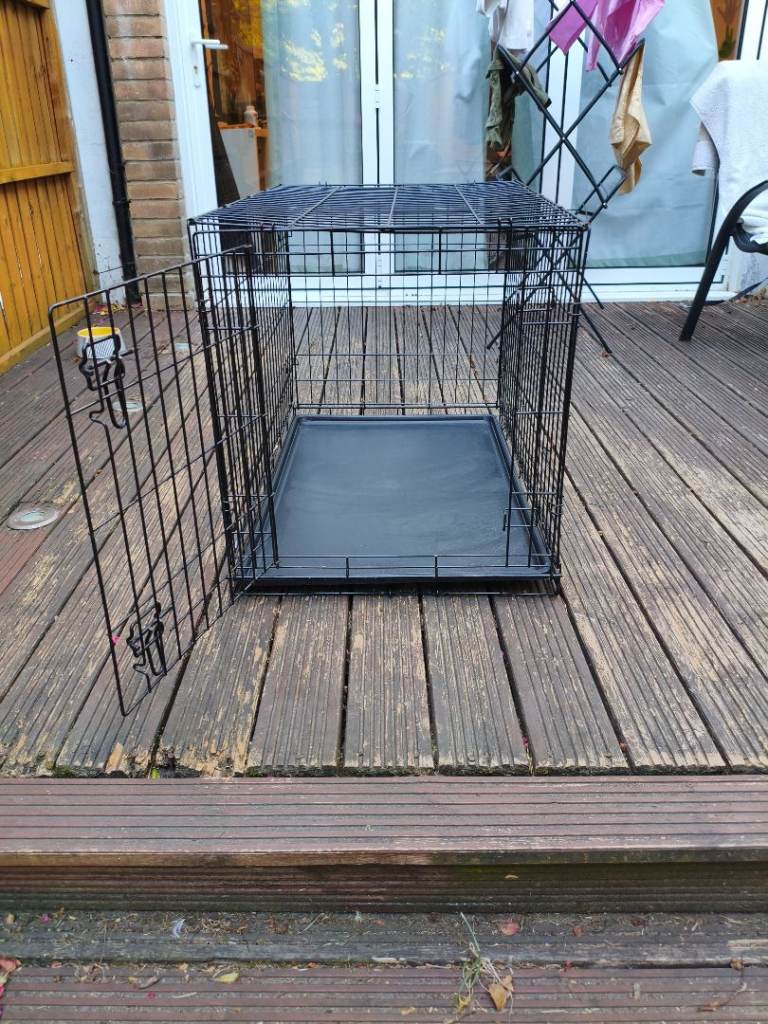 Pets At Home Single Door Dog Crate Medium Size Black Folding