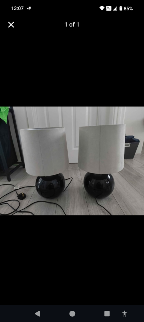 Two bedside table lamps