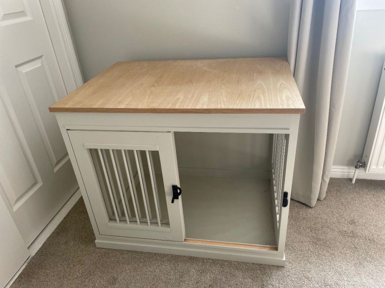 Custom made wooden dog bed/crate/furniture/indoor kennel with sliding doors