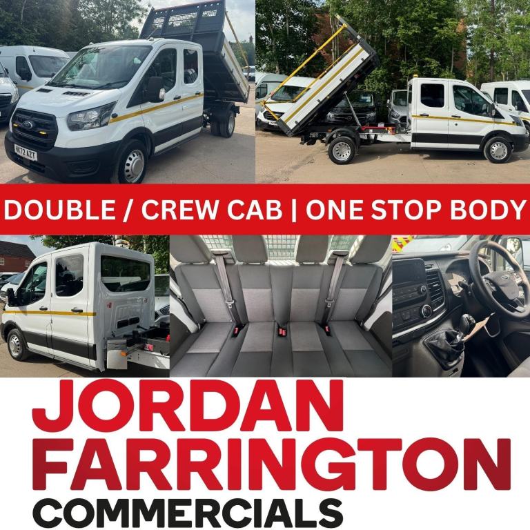 2022 72 reg FORD TRANSIT 350 RWD EURO 6 DOUBLE CAB TIPPER ONE STOP ALLOY BODY