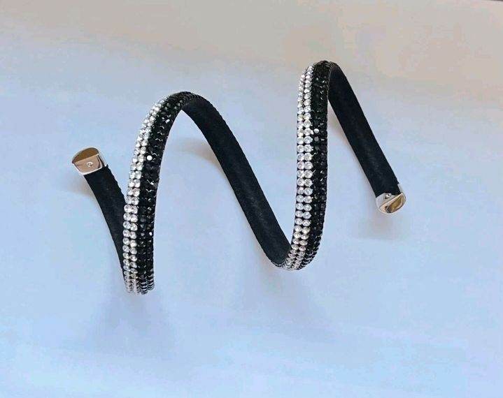 Genuine Swarovski wrap bracelet - swan logo