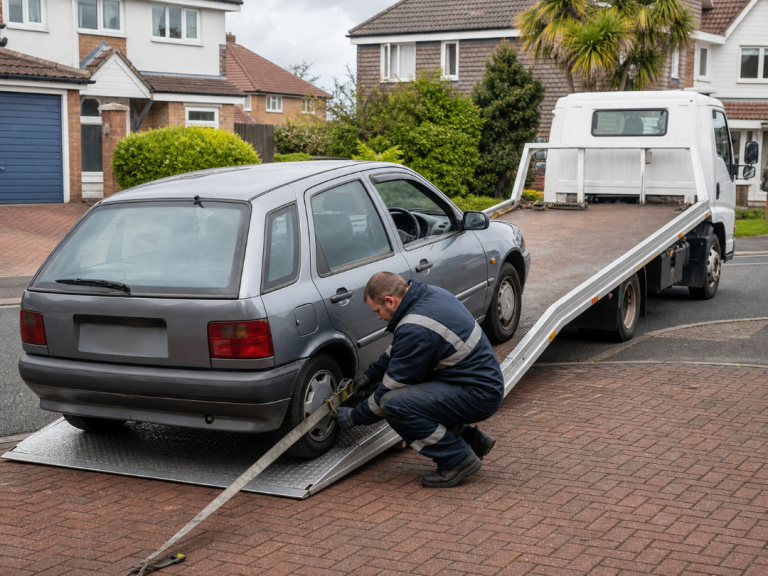 Brighton non-runner car recovery - winch loading and vehicle moves