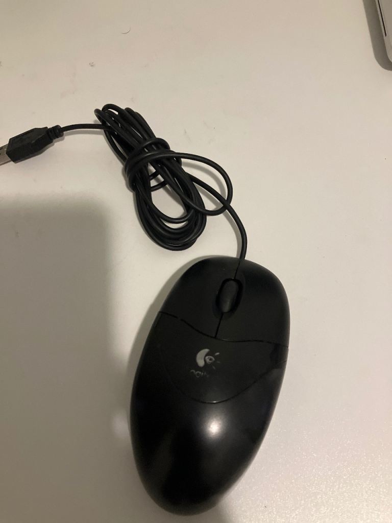 Logitech USB Wired Mouse – Black, Good Condition
