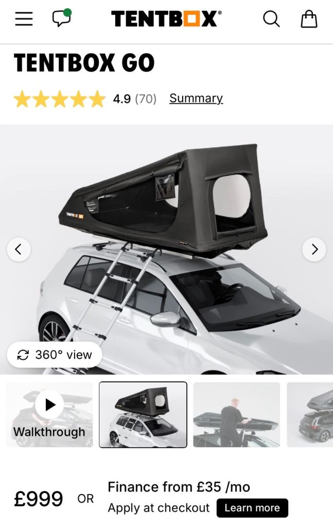 Tent box go £500