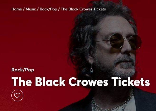 The Black Crowes Tickets (2 off) – Rock/Pop Concert (Manchester Albert hall)