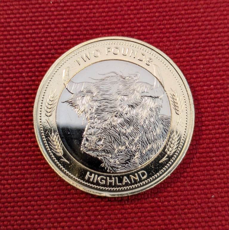 £2 2024 - Highland Cow - BUnc Brilliant Uncirculated - CiiiR King Charles - Jersey coin