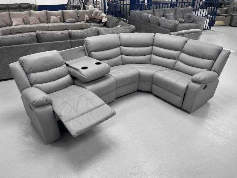 Modern 5 seater leather corner sofa - L-shape leather sofa -Brand new - Free delivery!
