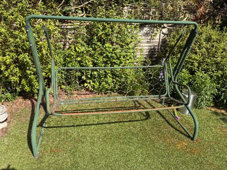 Metal Garden Swing Frame – Green, Needs Refurbishing
