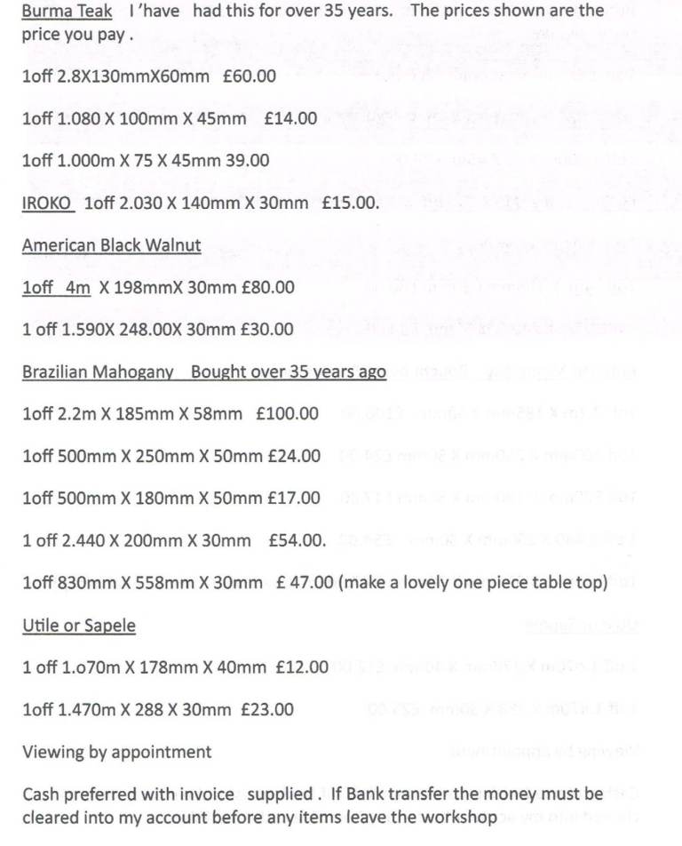 Kilned Dried, Boards  Old Brazilian Mahogany/American Black Walnut / Teak