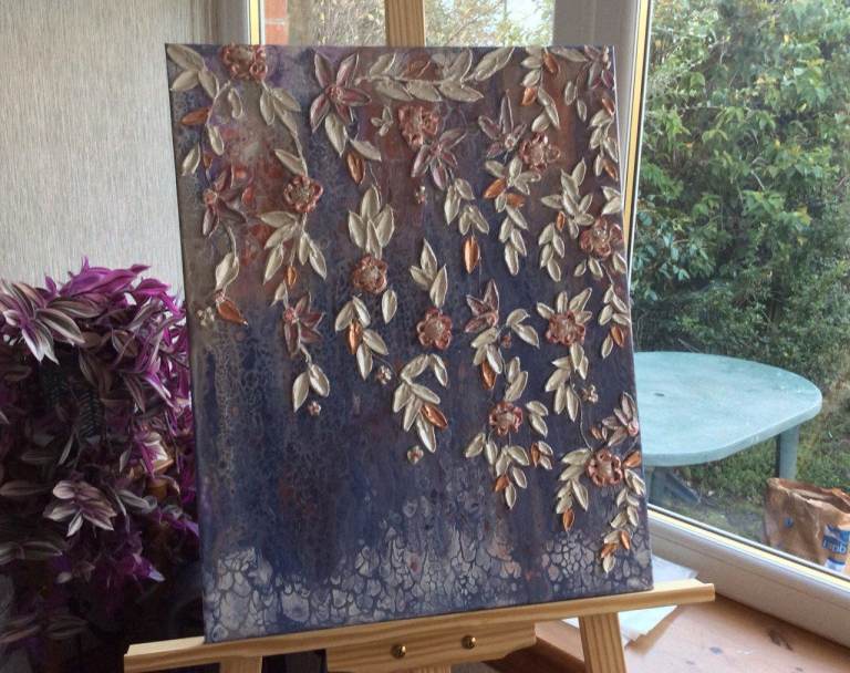 image for Elegant original acrylic painting with texture,  abstract artwork 