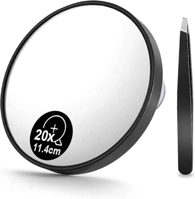 OMIRO 10X & 20X Magnifying Mirror and Eyebrow Tweezers Kit