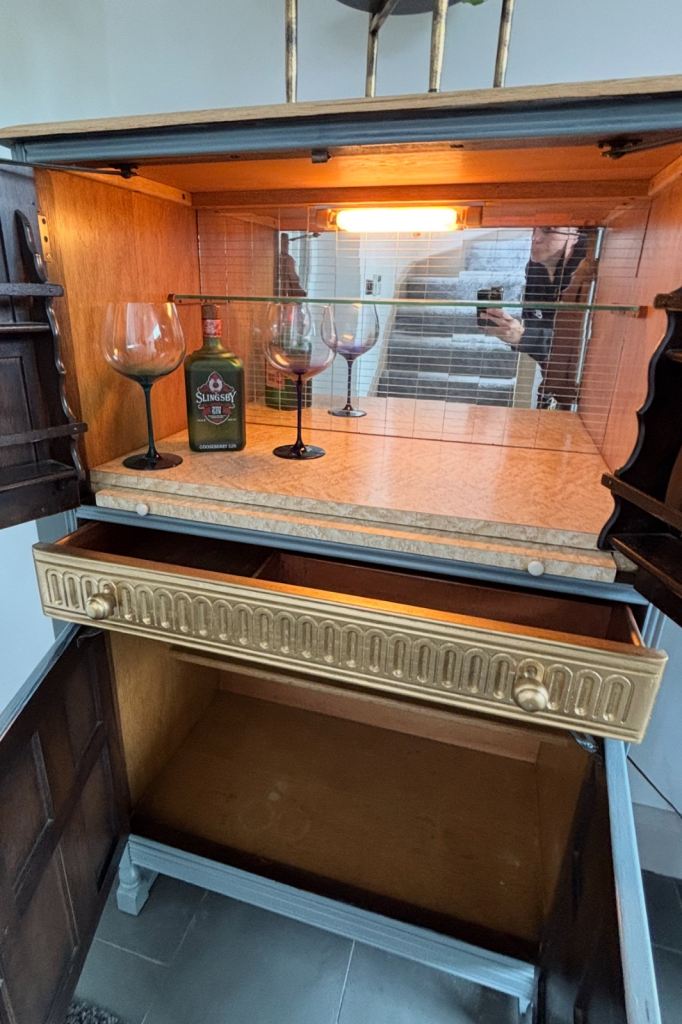 Vintage Ercol cocktail / drinks cabinet 