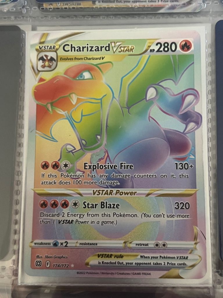 Pokémon Charizard VSTAR Rainbow Rare Card – Excellent Condition