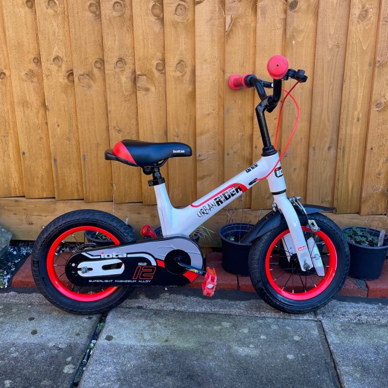 image for Iota Urban Rider, Ready-to-ride, 12-inch kids' bike, White & Red, local delivery 🚚 