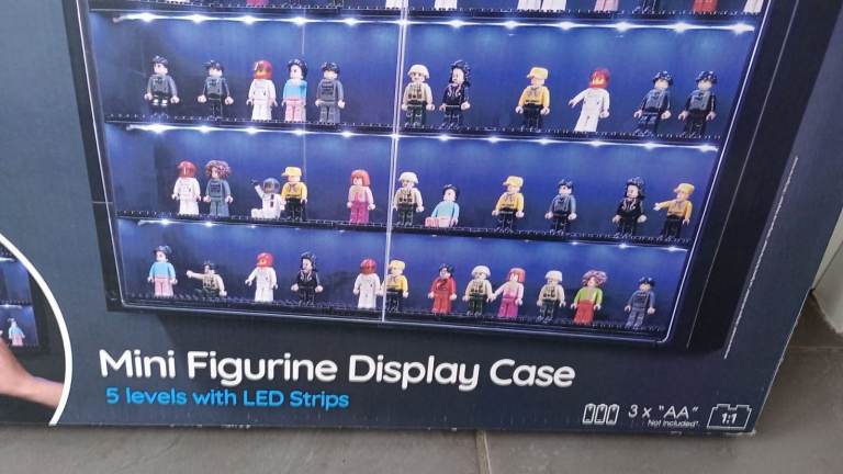 Mini Figure Display Case 5 Level with LED Strips Lights Lego Minifigurine Build it, brand new