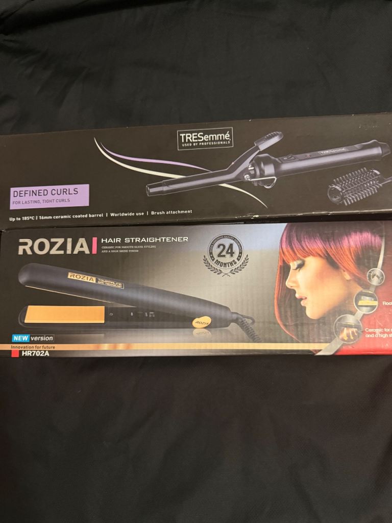 Brand NEW  Roxie hair straightener and TRESemme curling tong 