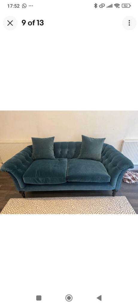 Sofa dot com teal velvet chesterfield sofa 