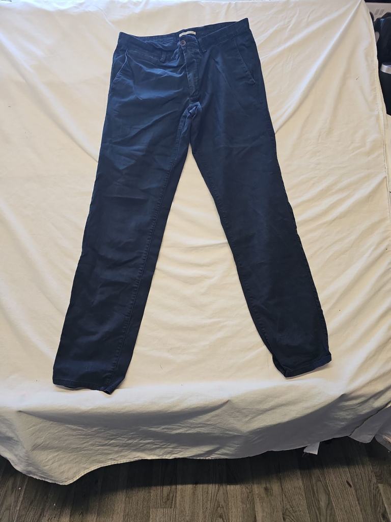 BARNA Navy Blue Slim Fit Chinos w32 l31 WW1135