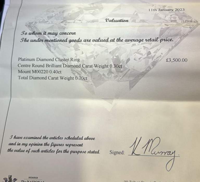 Lab. Diamond engagement ring