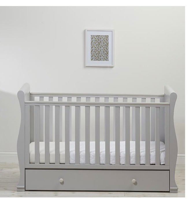 East coast white cot toddler bed with like new mattress 
