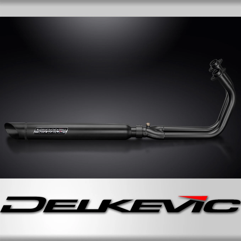 Kawasaki Vulcan S EN650 15-21 Full Exhaust 2-1 Ceramic 410mm Slash Cut Silencer