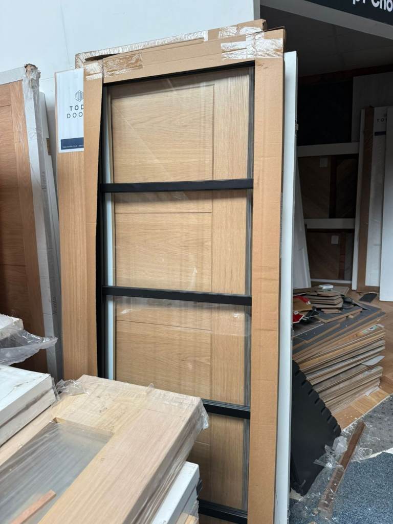 🔥 Crittall-Style Black Glass Internal Doors – £100 Each (RRP £275)