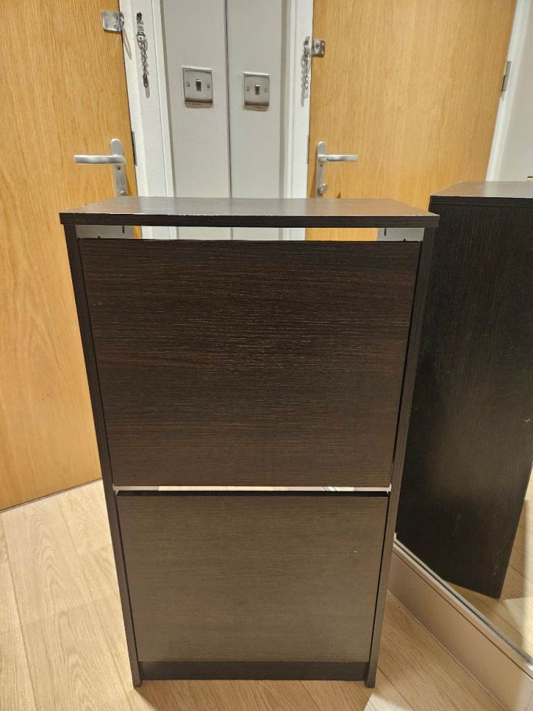 Shoe cabinet dark wood- collection only