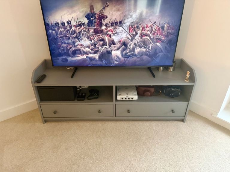 HAUGA IKEA TV bench, grey, 138x36x54 cm