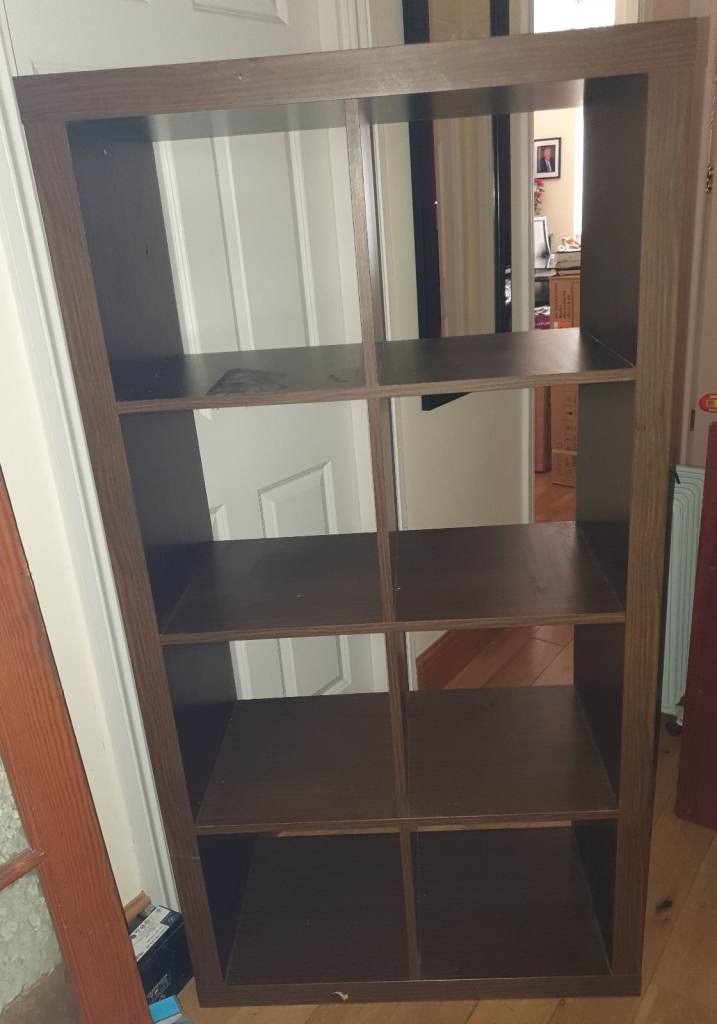 IKEA KALLAX Dark Brown Wood Bookcase Shelving Unit 8 Holes 79 x 39 x 149.5cm COLLECT NW9