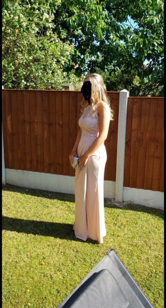 Size 10 prom/bridesmaid dress pink/nude 