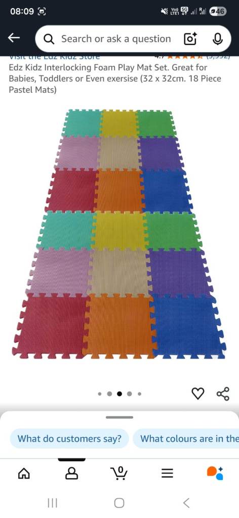 50 Square play mats multiple colors