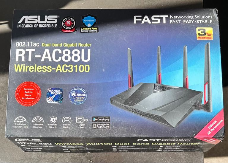 ASUS - RT-AC88U WiFi Cable & Fibre Router - AC 3100, Dual-band