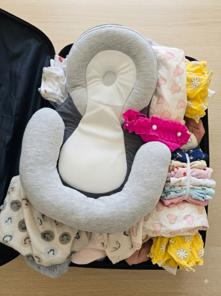 Baby Head Support Pillow and Travel Cushion – Grey, Good Condition