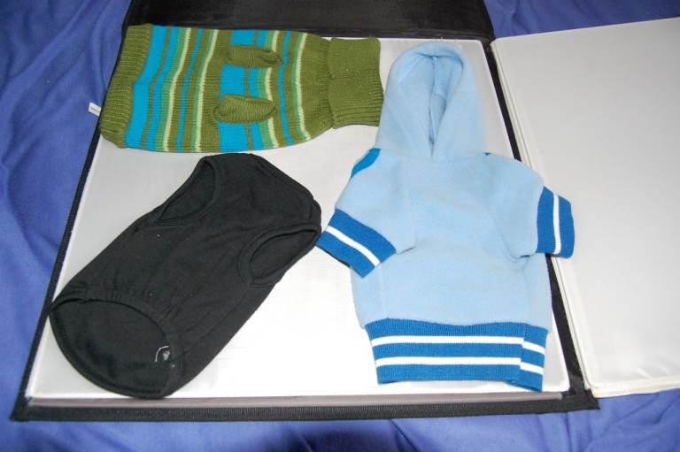 3 small and extra small unused dog coats