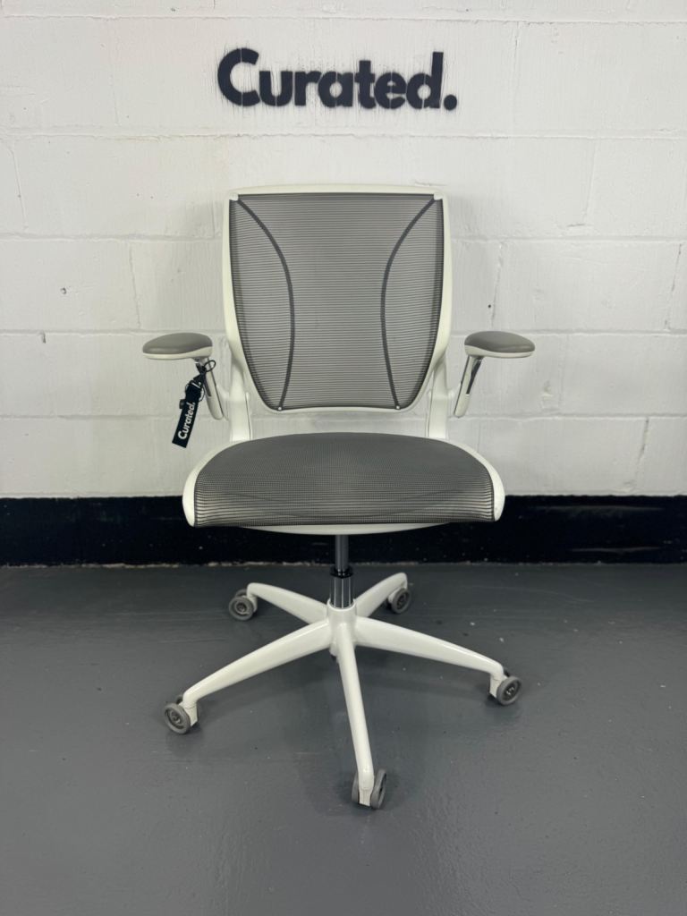 Modern Office Chair White & Grey - Mesh Design