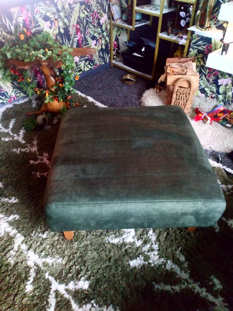 for sale large dalia green colour large footstool from SCS in october 2025 for a cost of £399 / £5