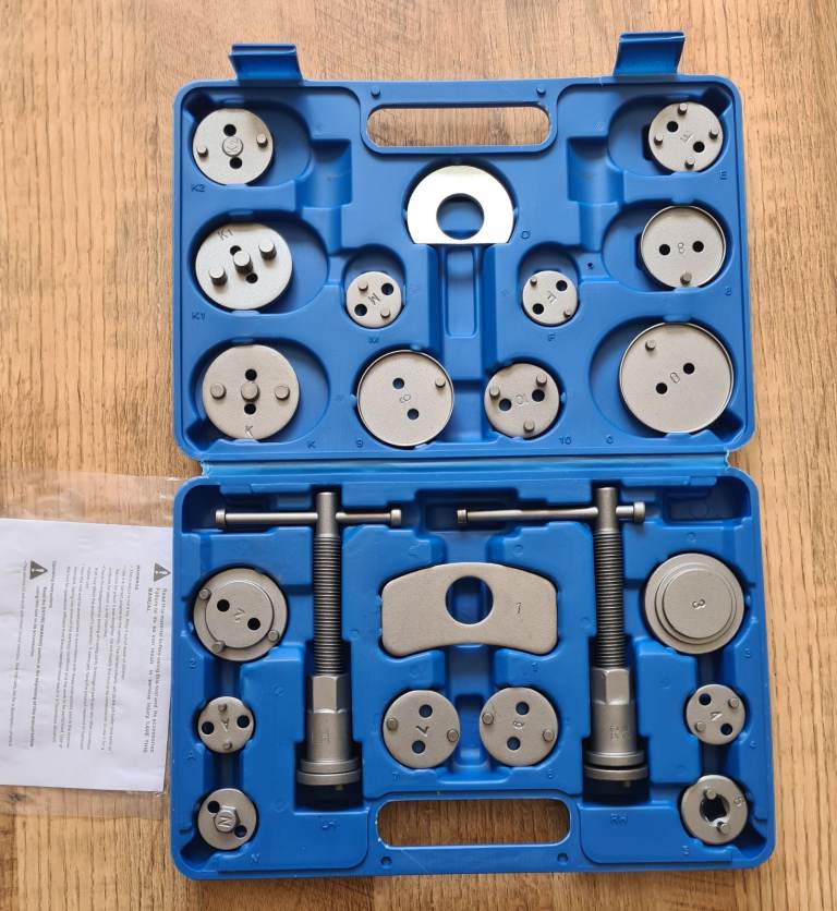  BRAKE CALIPER PISTON REWIND WIND BACK TOOL KIT 22 PIECES  