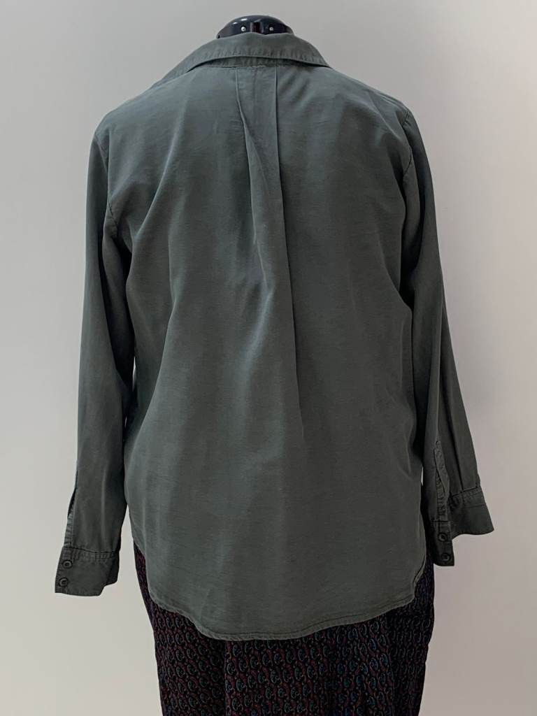 Velvet Heart Los Angeles Dark Green Tencel Shirt Long Sleeve UK Size XL