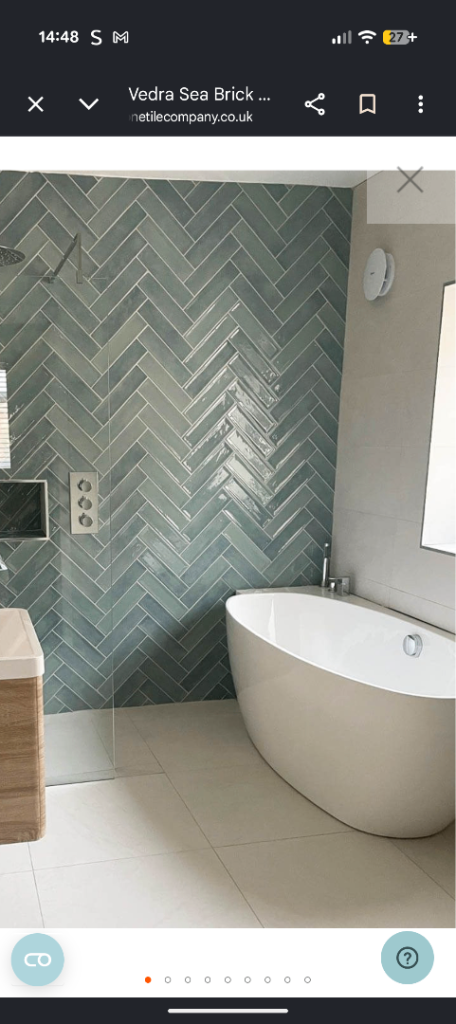 Sea green wall tiles 
