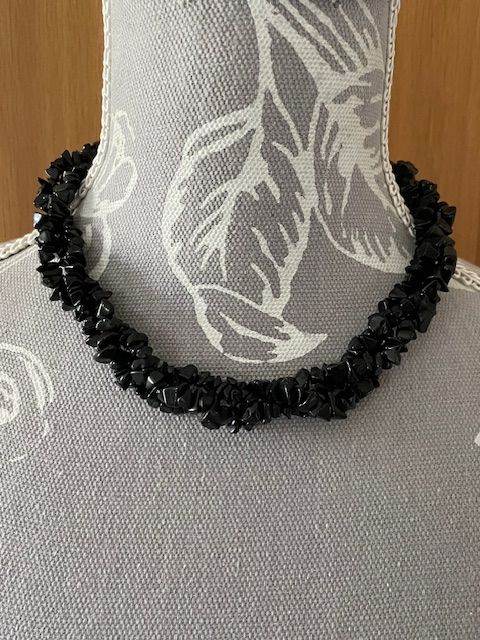 Black Stone Beaded Necklace