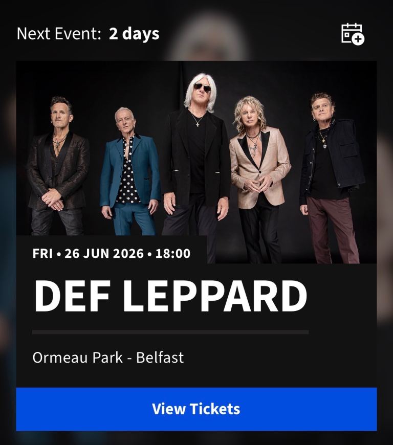 Def Leppard Concert Ticket - Ormeau Park Belfast