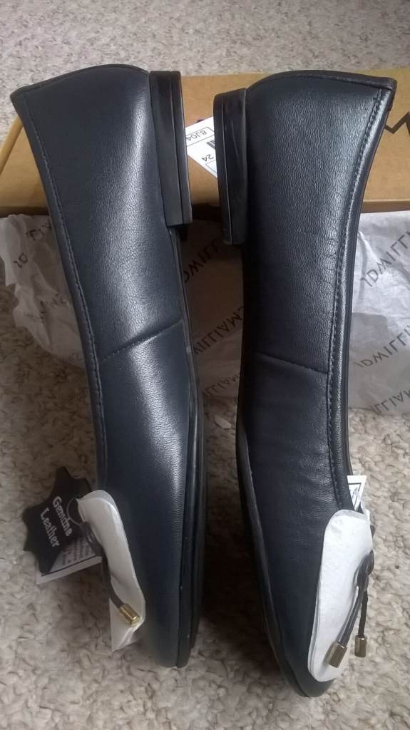 JD WILLIAMS Talia Leather Ballerina Shoes Extra Wide Fit Talia Leather Ballerina NEW RRP £40